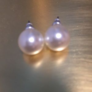 Fake pearl earrings